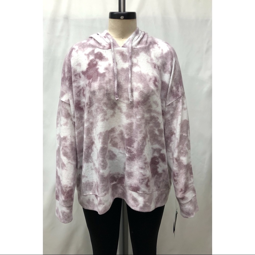 NWT 2LIV Wine Purple Tie Dye Hoodie
